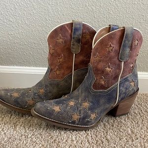 Dingo Western Boot - Brown and Blue Liberty Boot